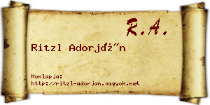 Ritzl Adorján névjegykártya
